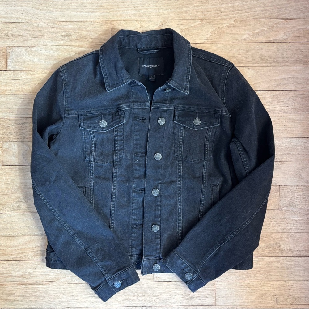 Banana Republic Factory Black Jean Jacket | Size Medium